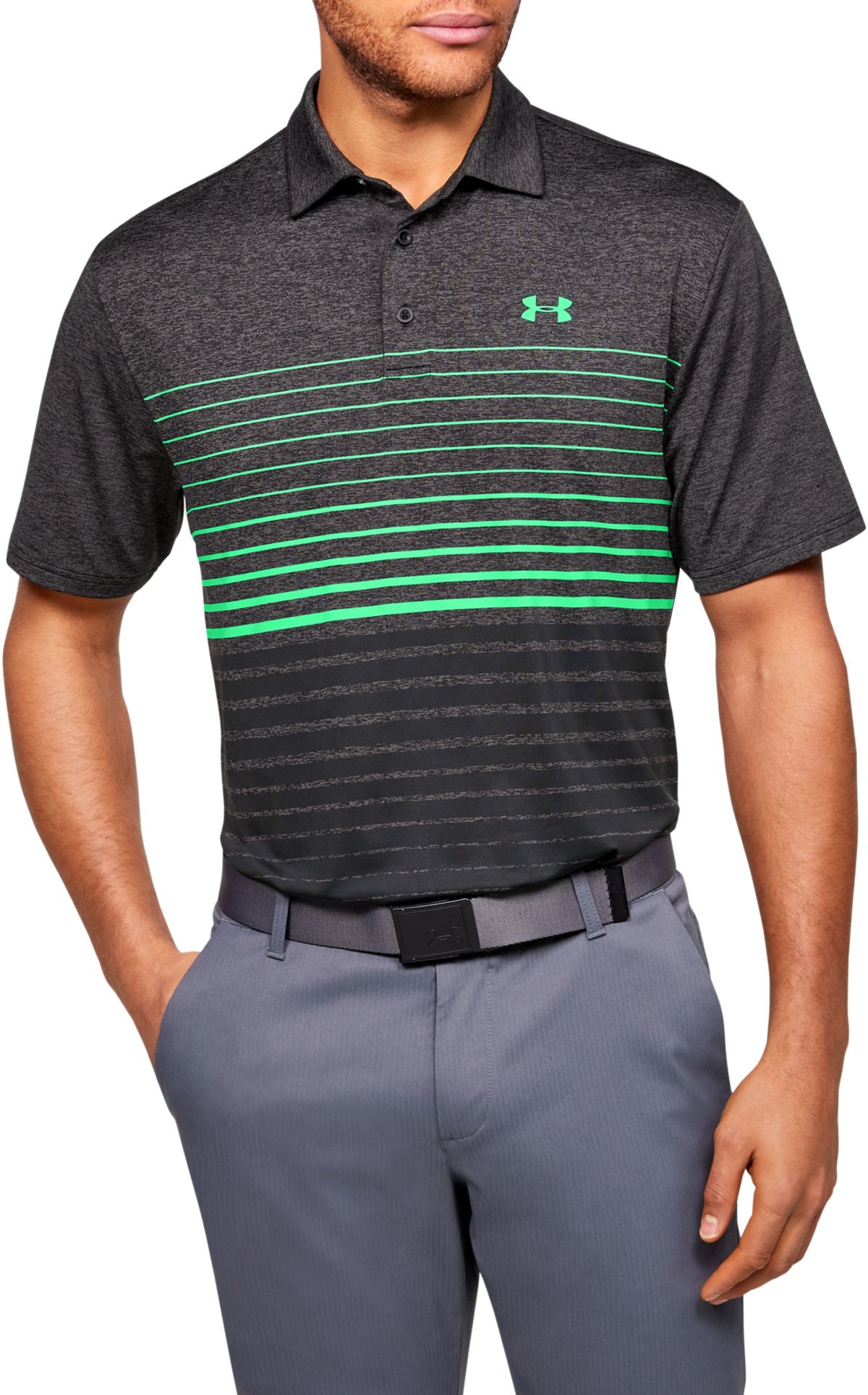 men's under armour striped performance 2.0 golf polo