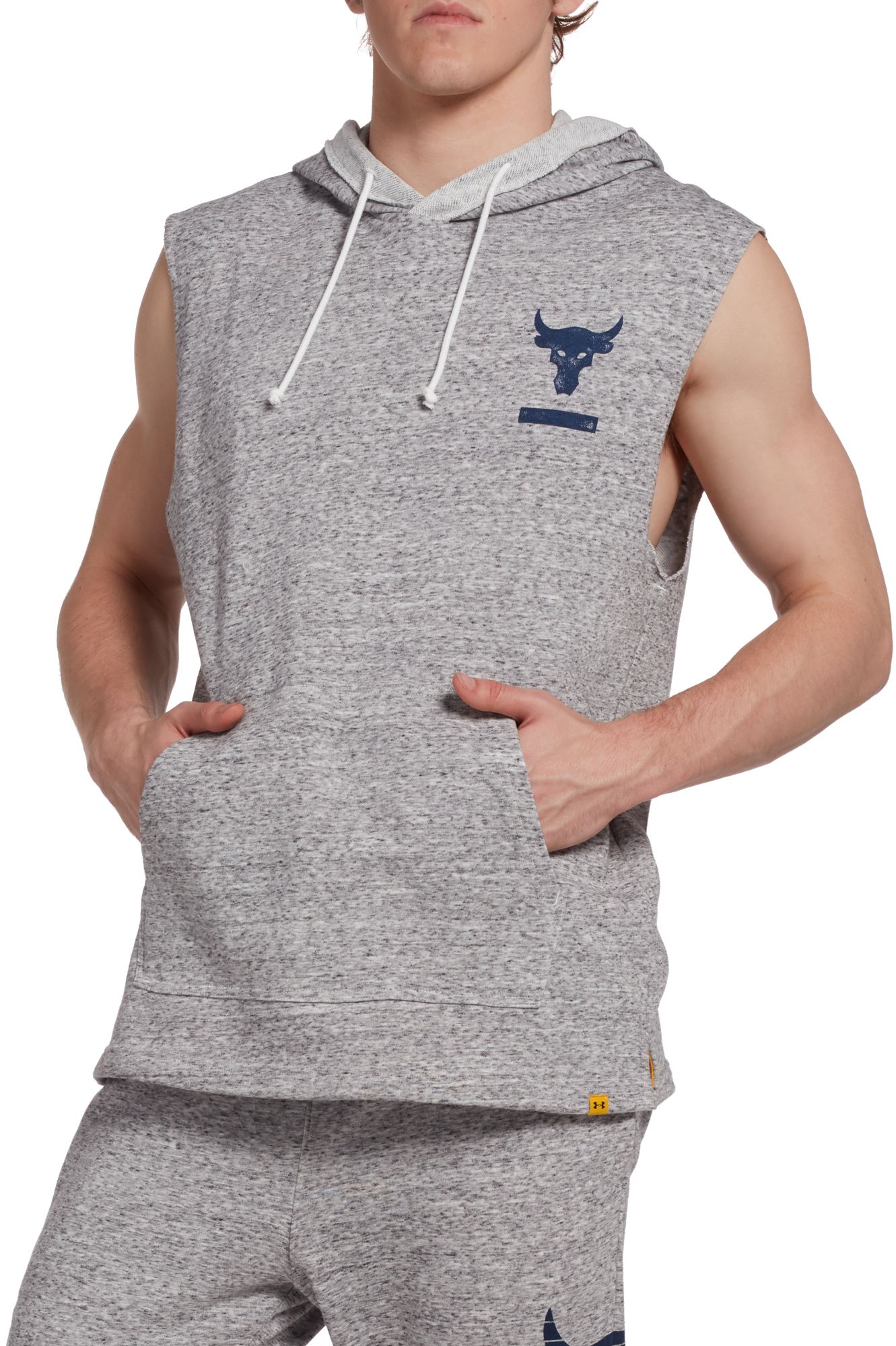 under armour men's project rock threadborne sleeveless hoodie