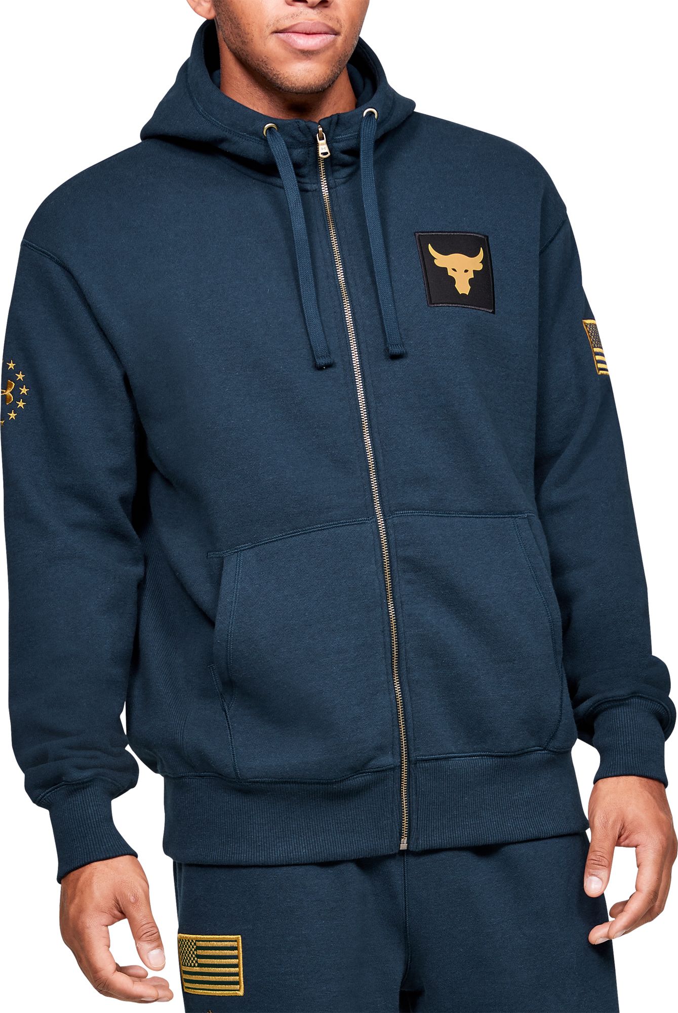 under armour blue zip up hoodie