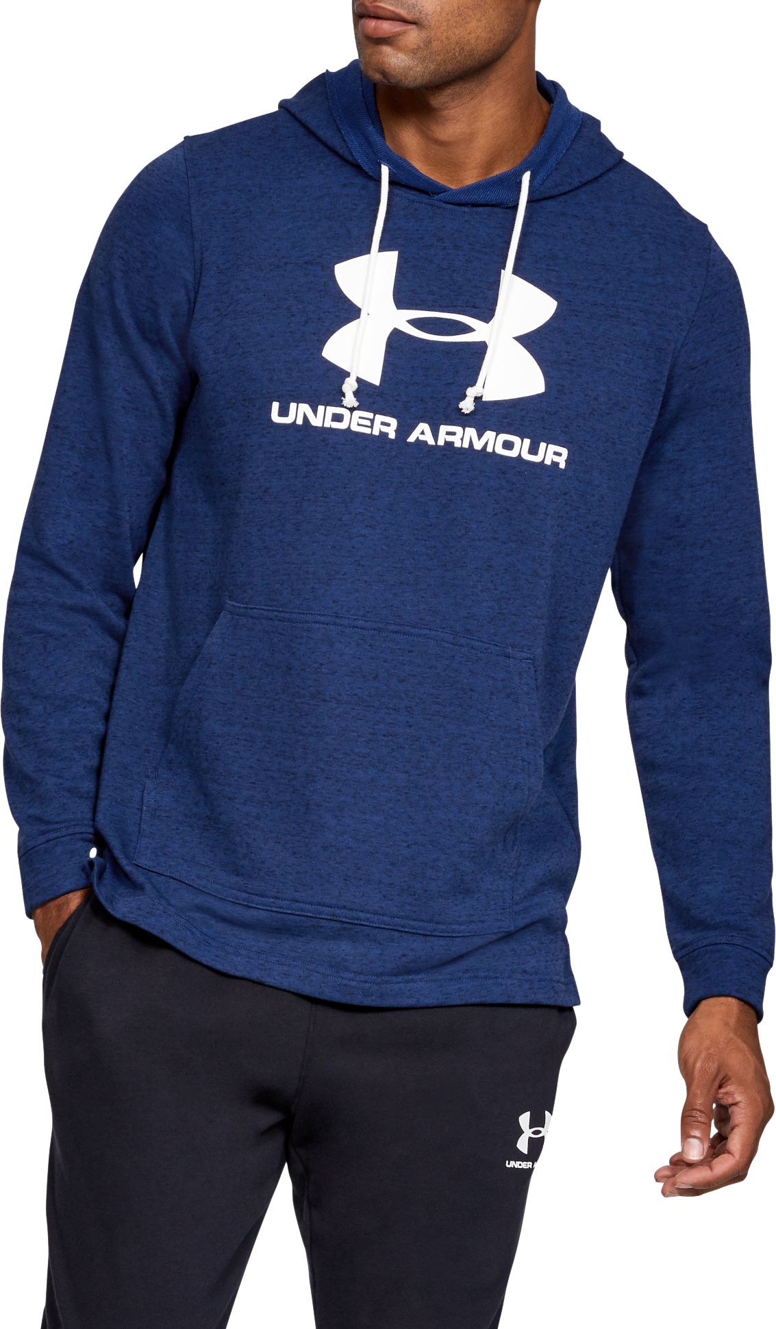 blue and white under armour hoodie