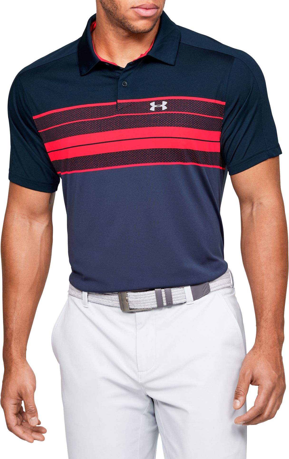 grey under armour golf shirt