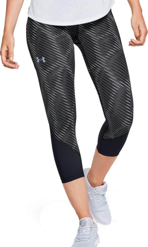 NWT $54.99 Under Armour Fast Forward Fly-By Printed Yoga Capri