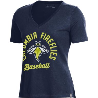 sorry, Under Armour Women's Columbia Fireflies Navy V-Neck Performance T-Shirt is currently out of stock