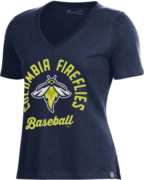 Under Armour Women's Columbia Fireflies Navy V-Neck Performance T-Shirt