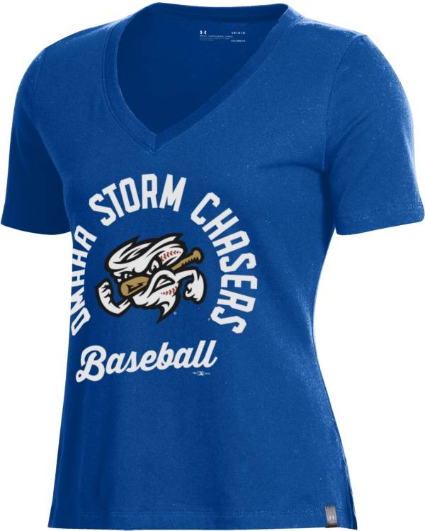 Under Armour Women's Omaha Storm Chasers Royal V-Neck Performance T-Shirt