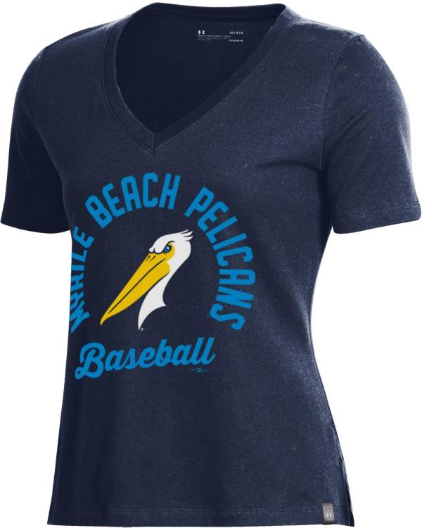 Under Armour Women's Myrtle Beach Pelicans Navy V-Neck Performance T-Shirt