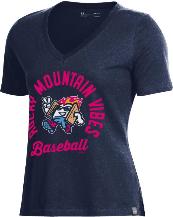 Under Armour Women's Rocky Mountain Vibes Navy V-Neck Performance T-Shirt