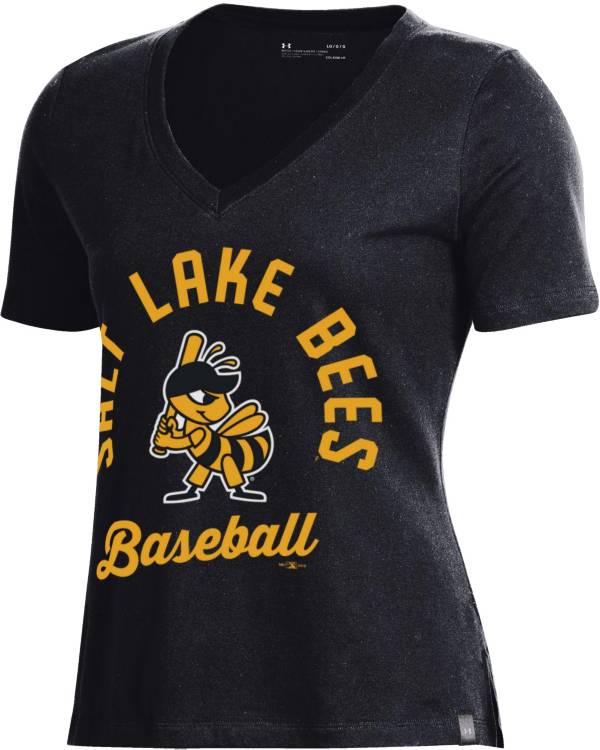 Under Armour Women's Salt Lake Bees Black V-Neck Performance T-Shirt