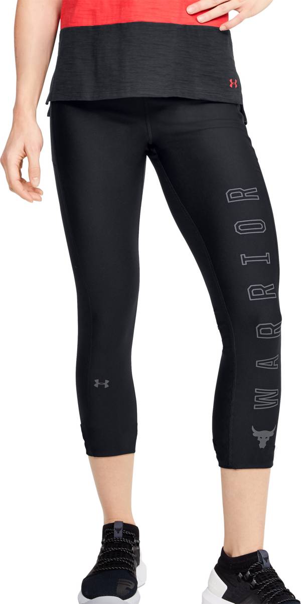 under armour womens project rock warrior compression ankle leggings black  XS