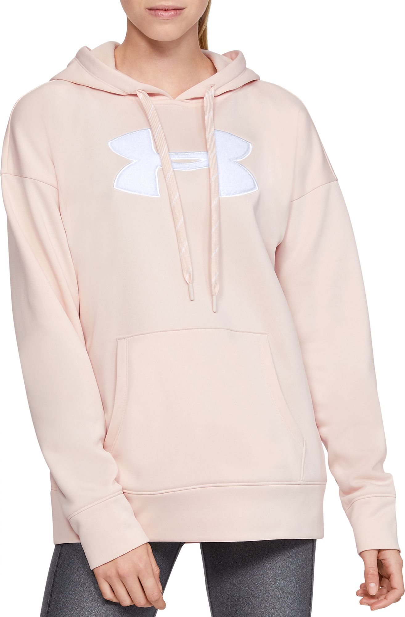 white and grey under armour hoodie