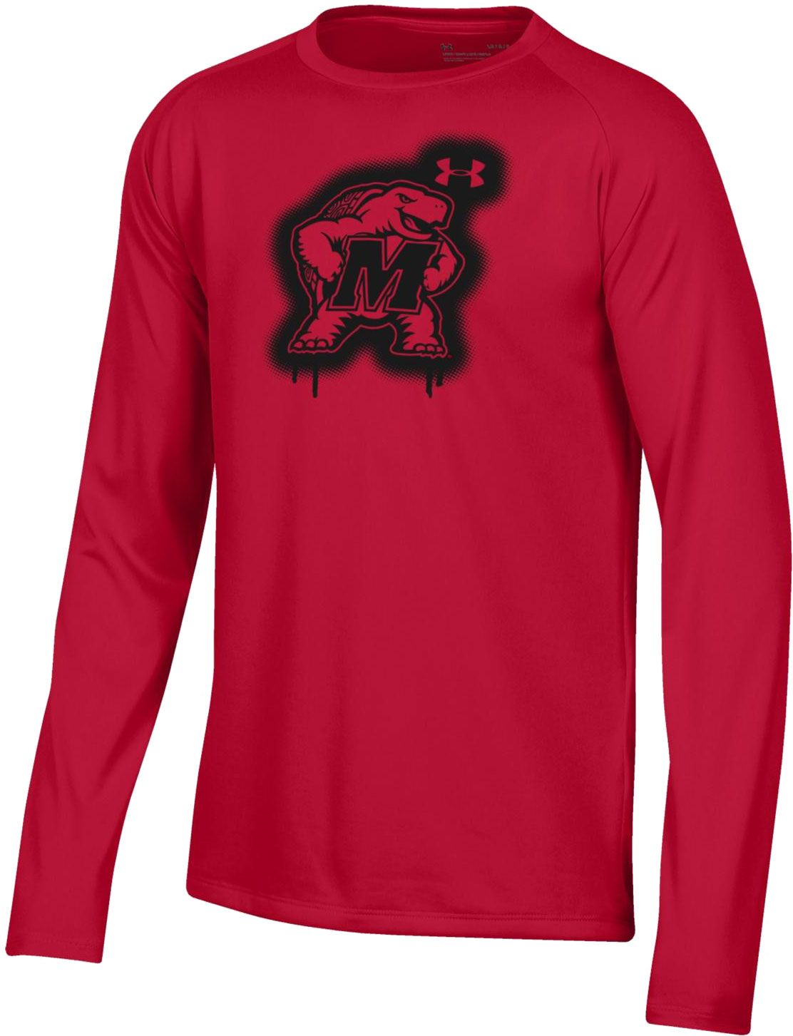 youth red under armour long sleeve shirt