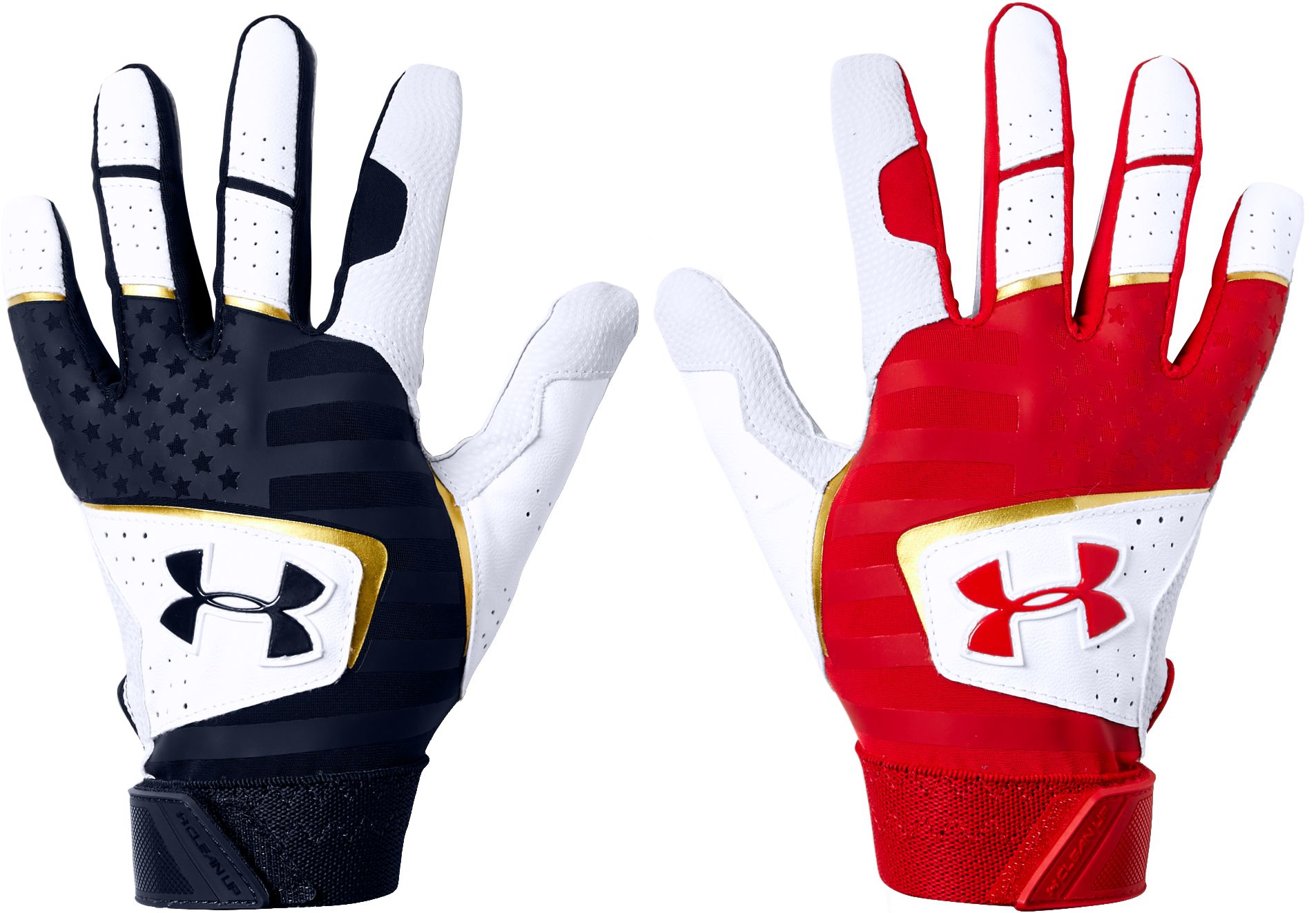 Under Armour UA Clean Up Youth Batting Gloves YMD Medium Black Red 1299531 007 