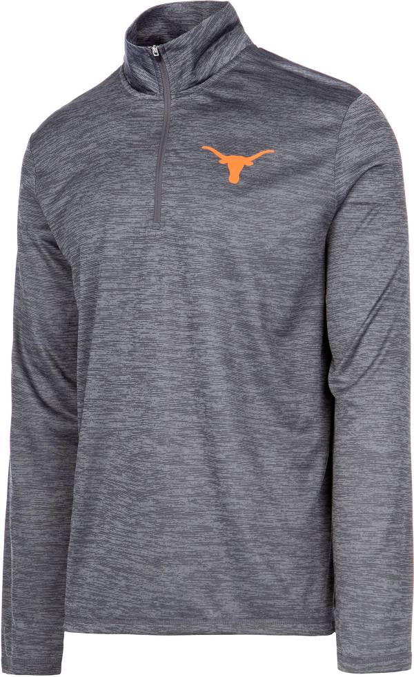 University of Texas Authentic Apparel Men's Texas Longhorns Grey Whitley Quarter-Zip Pullover Shirt