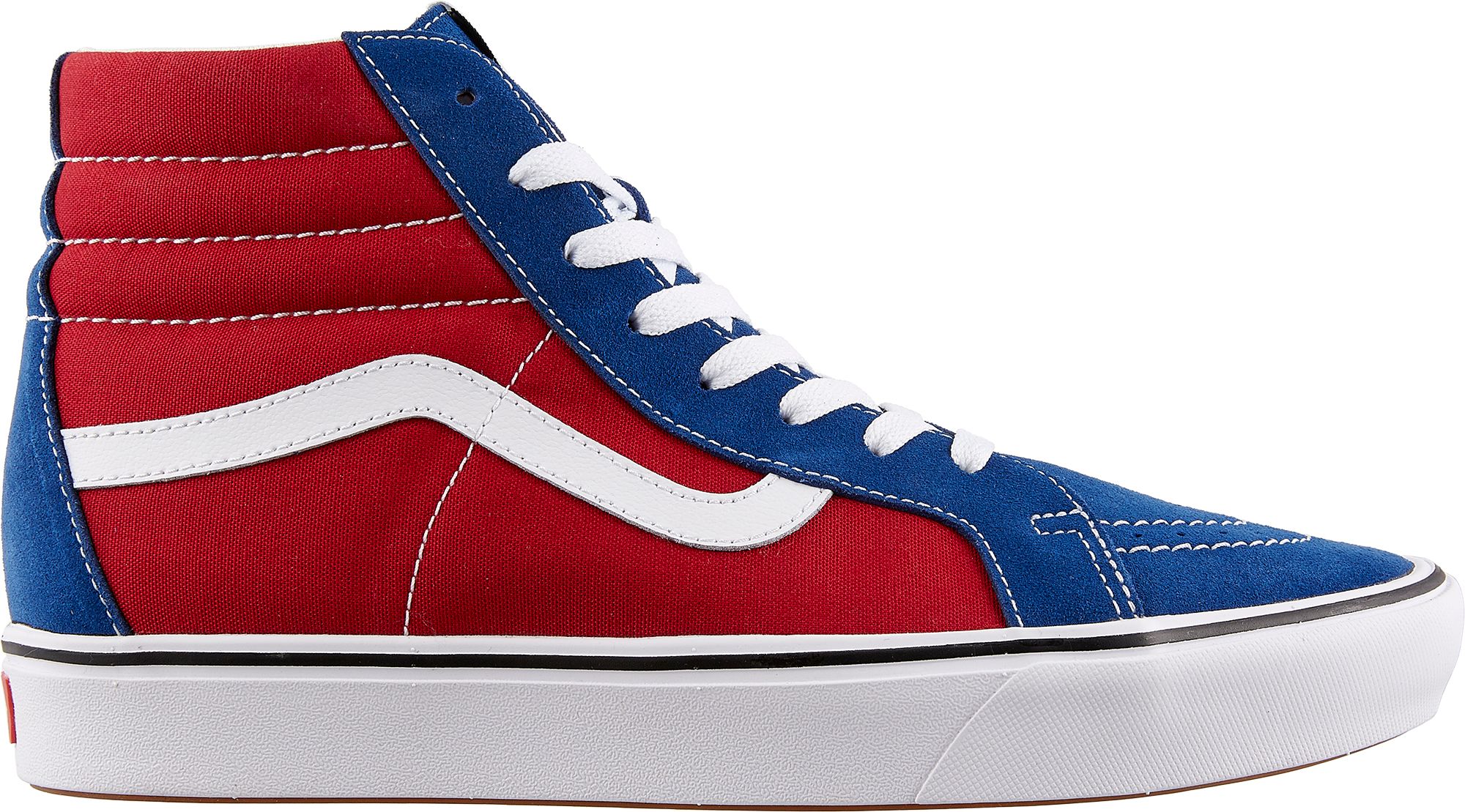 red and blue vans shoes
