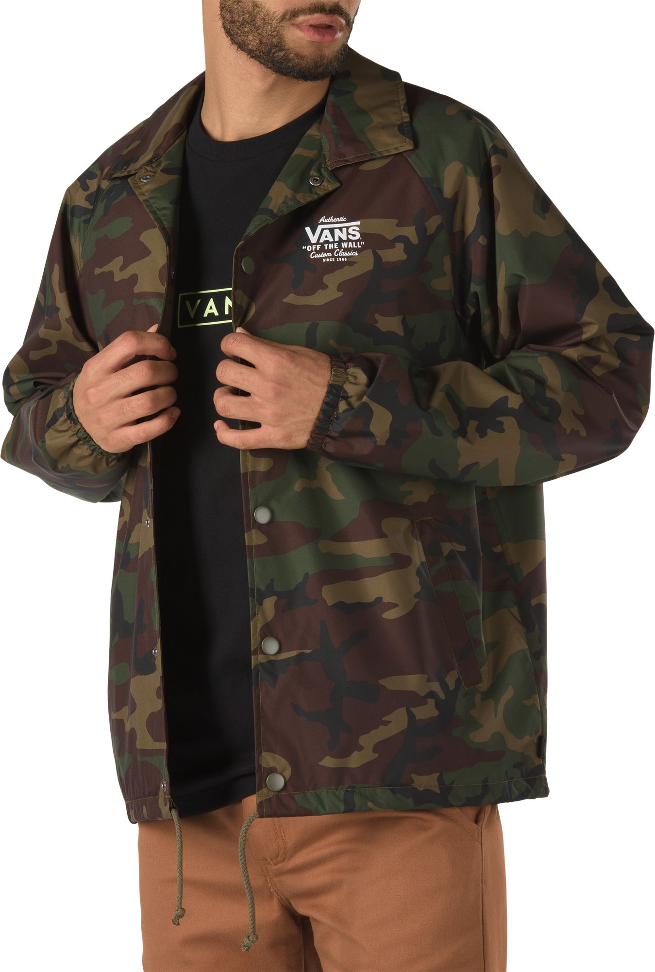 vans coach jacket camo