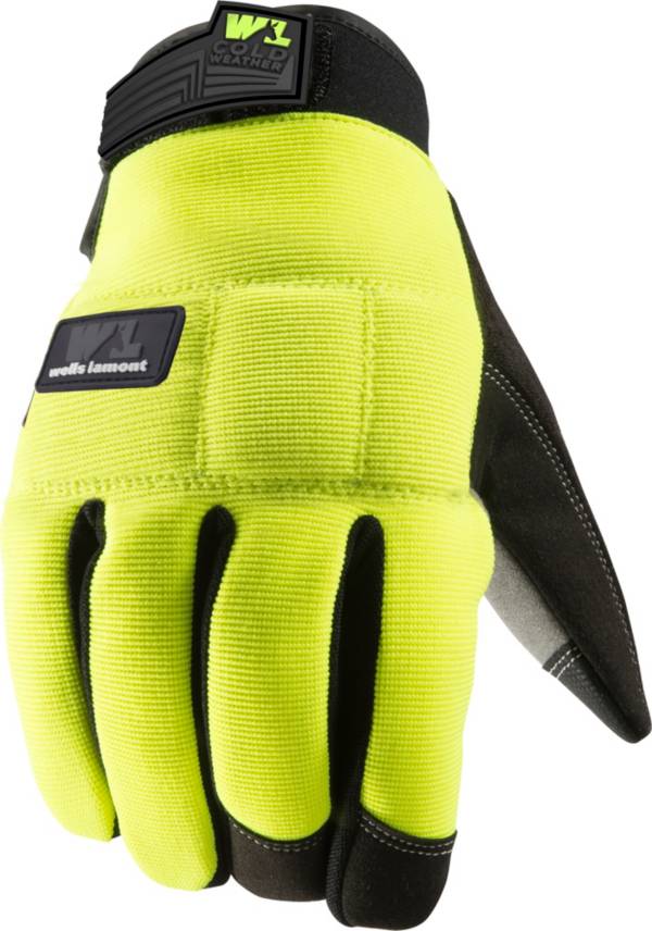 Wells Lamont FX3 Men's HydraHyde Leather Palm Winter Work Gloves, Large  (7854L), Black 