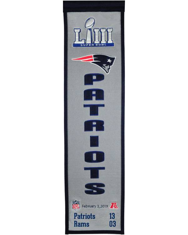 Winning Streak Sports Super Bowl LIII Champions New England Patriots Heritage Banner