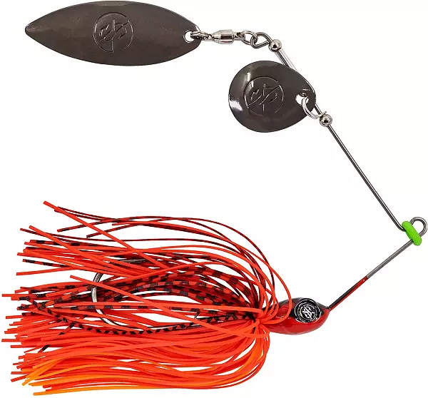 BOOYAH Moontalker Spinner-Bait Bass Fishing Lure, Black/Red, 3/8 oz