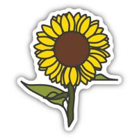 Half Sunflower Sticker 7inch, Clear Edge Yeti Sticker Water Bottle Sticker  Sunflower Sticker Cooler Sticker 