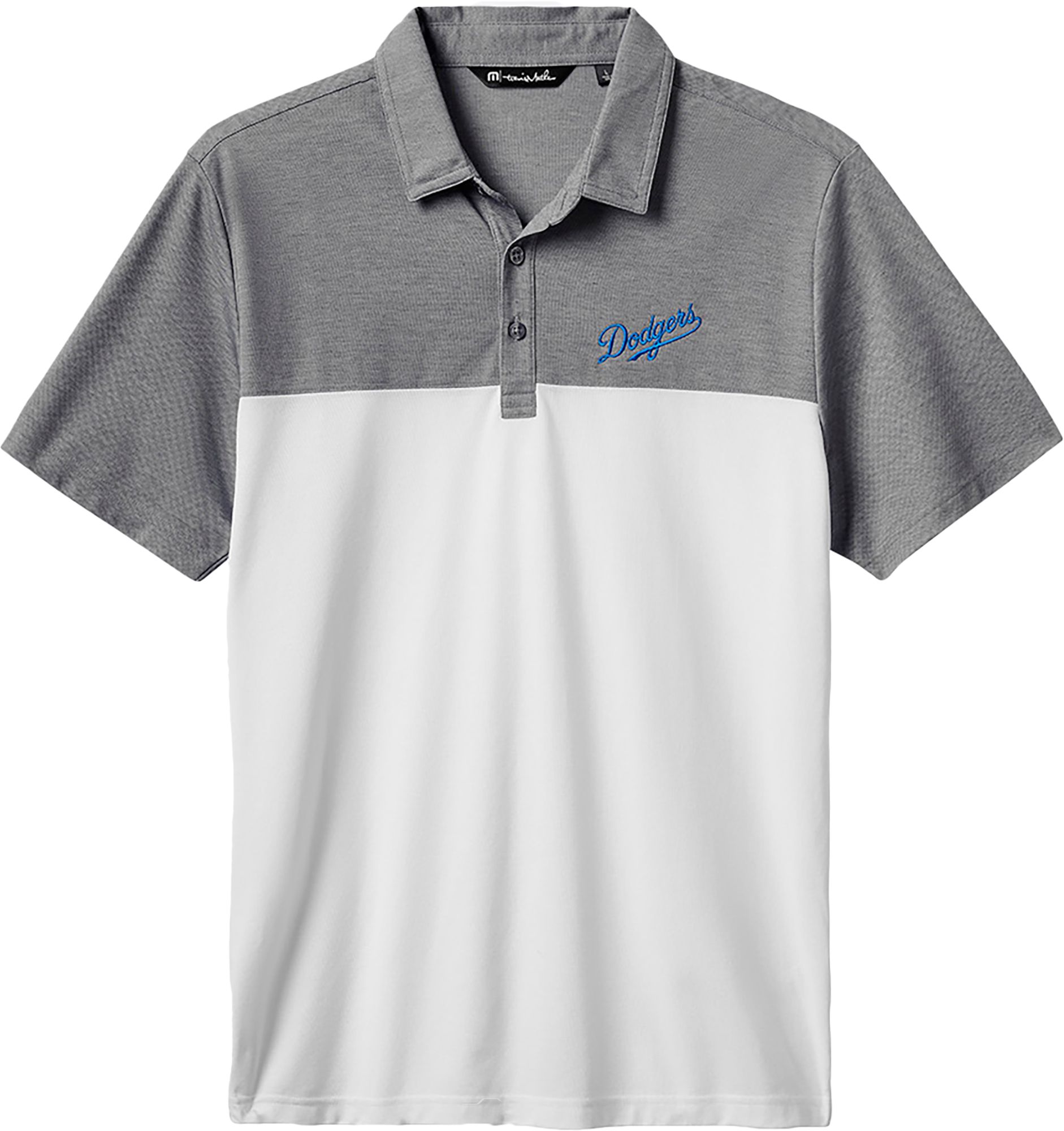 TravisMathew Men's Los Angeles Dodgers Grey Rudds 2.0 Polo product image