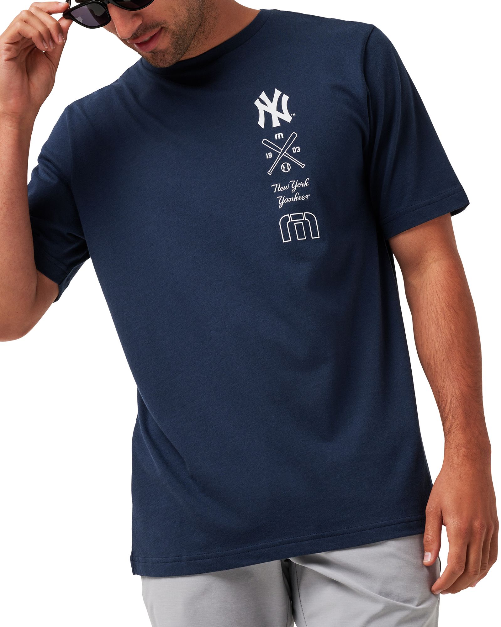 TravisMathew Men's New York Yankees Navy Sunset Slam Short Sleeve T-Shirt product image
