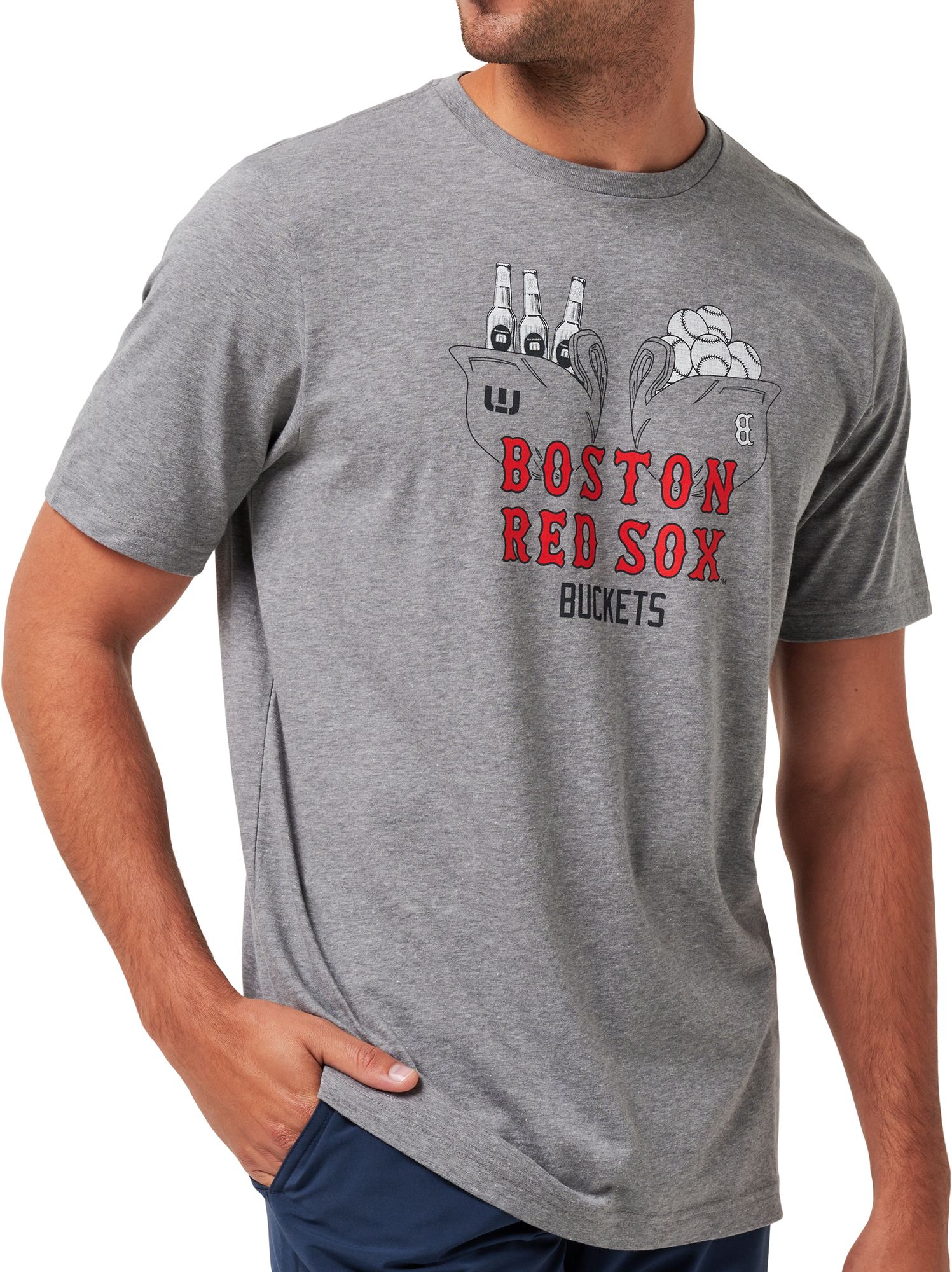 TravisMathew Men's Boston Red Sox Grey Strike One T-Shirt product image