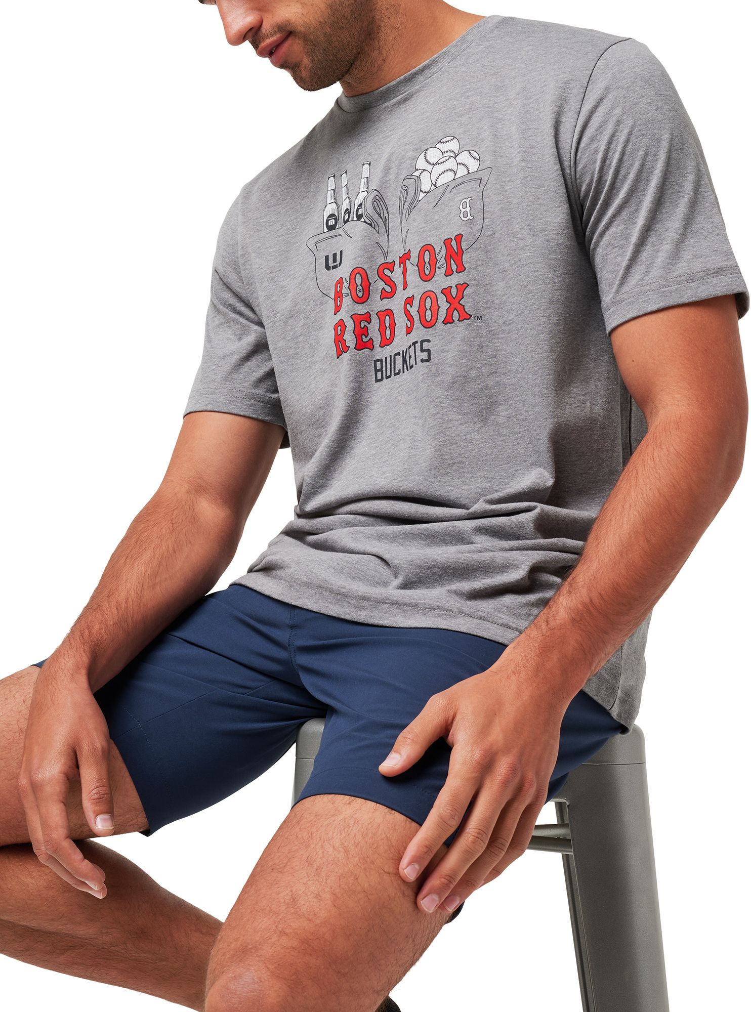 TravisMathew Men's Boston Red Sox Grey Strike One T-Shirt product image