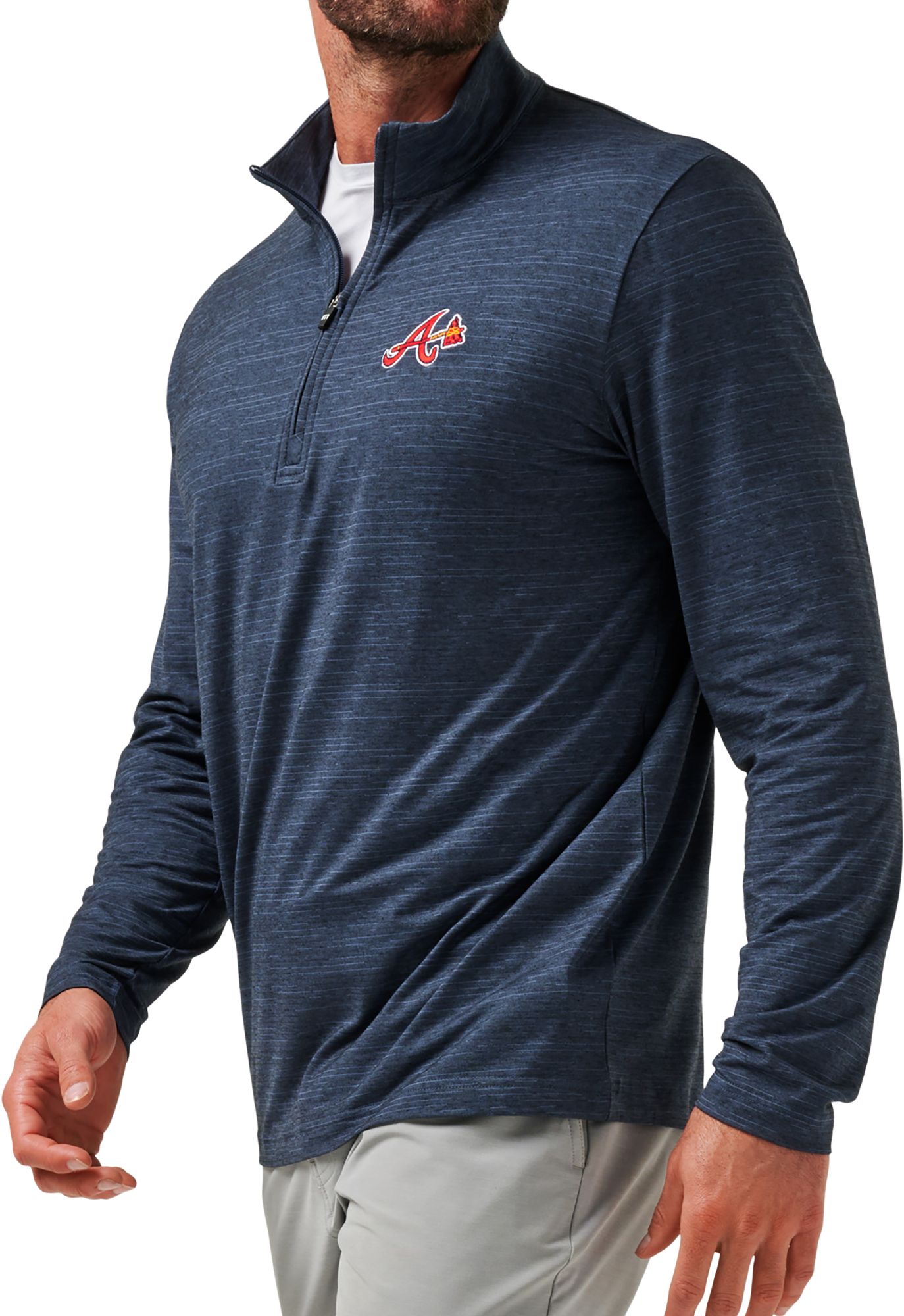 TravisMathew Men's Atlanta Braves Navy Heater 1/4 Zip product image