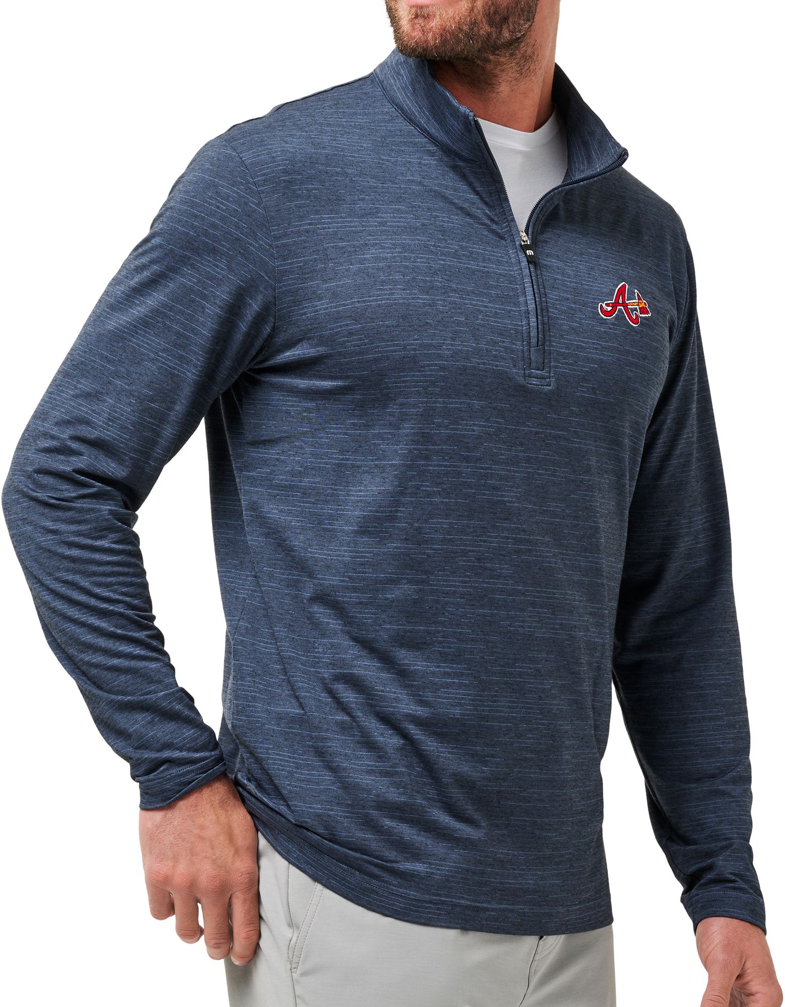 TravisMathew Men's Atlanta Braves Navy Heater 1/4 Zip product image
