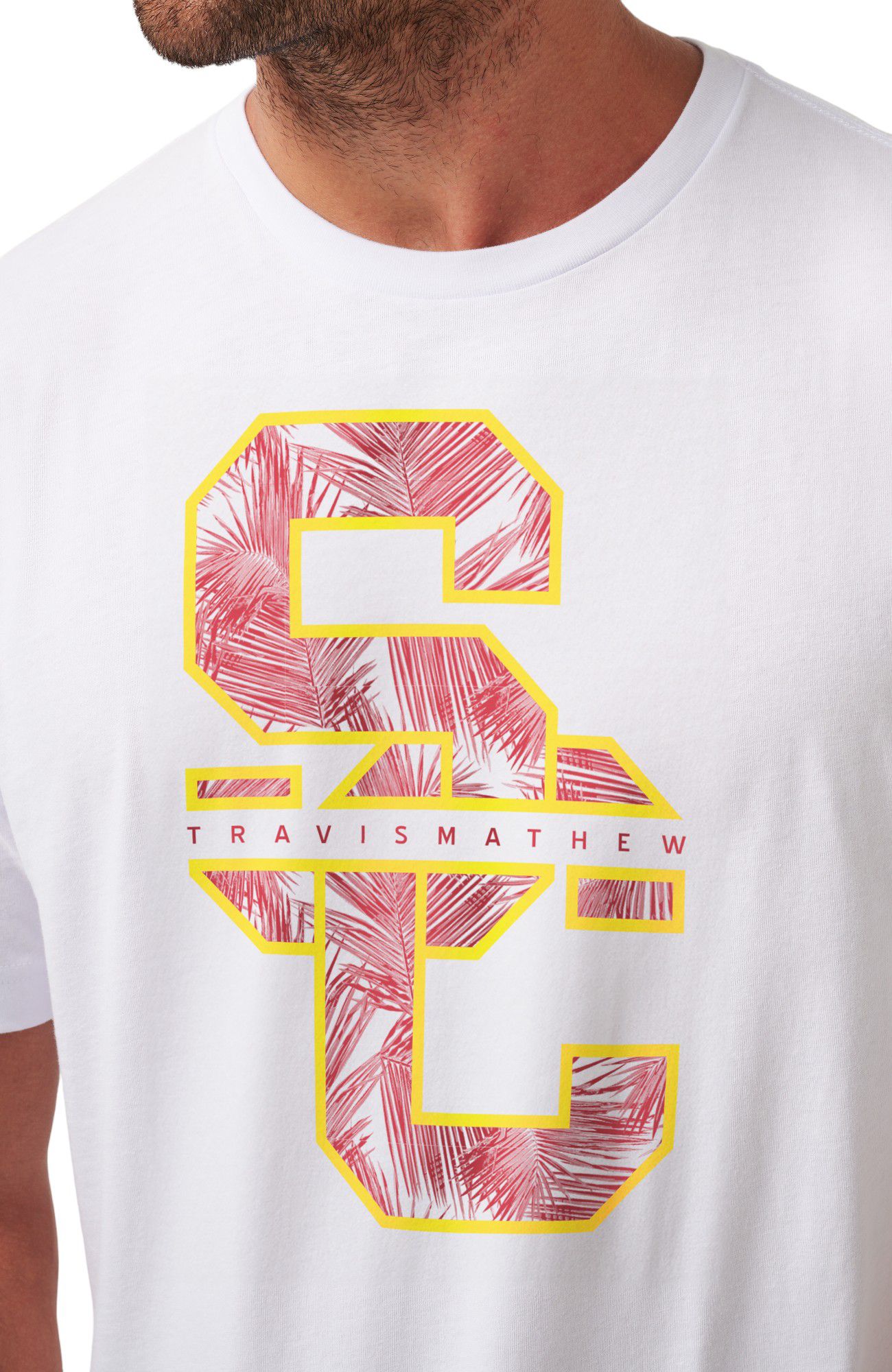 TravisMathew Men's USC Trojans White War Paint T-Shirt product image