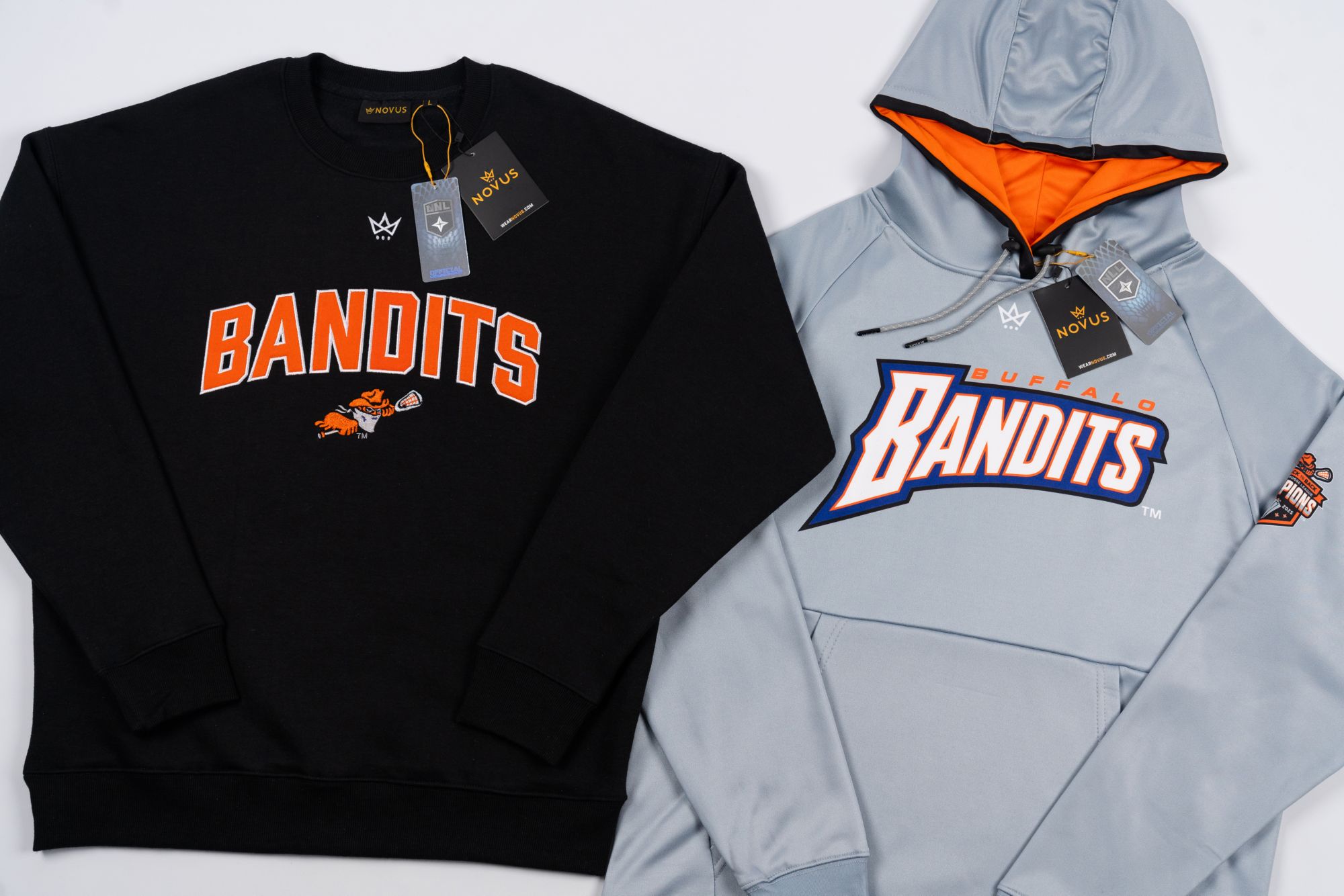 Novus Clothing Adult Buffalo Bandits Grey Sublimated Pullover Hoodie product image