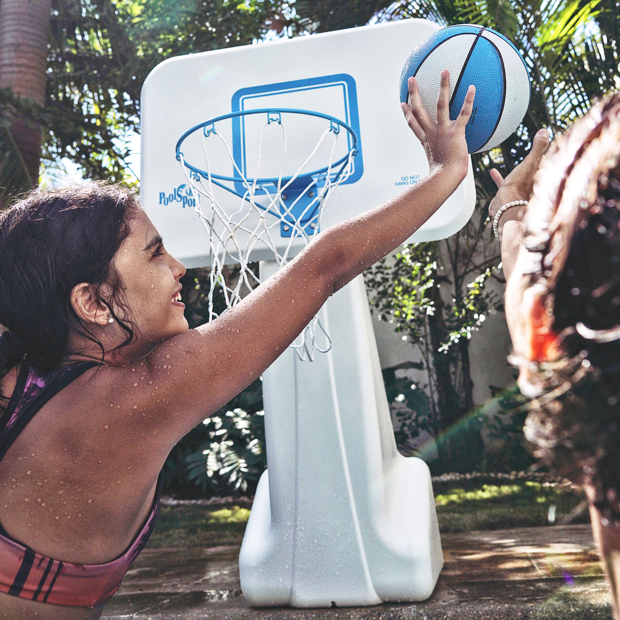 Dunn-Rite PoolSport Stainless Water-Filled Poolside Basketball Hoop Set product image