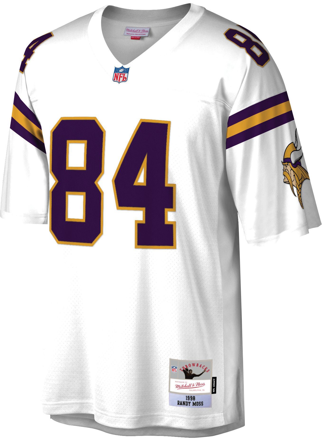 Mitchell & Ness Men's Minnesota Vikings Randy Moss #84 White Throwback Jersey product image