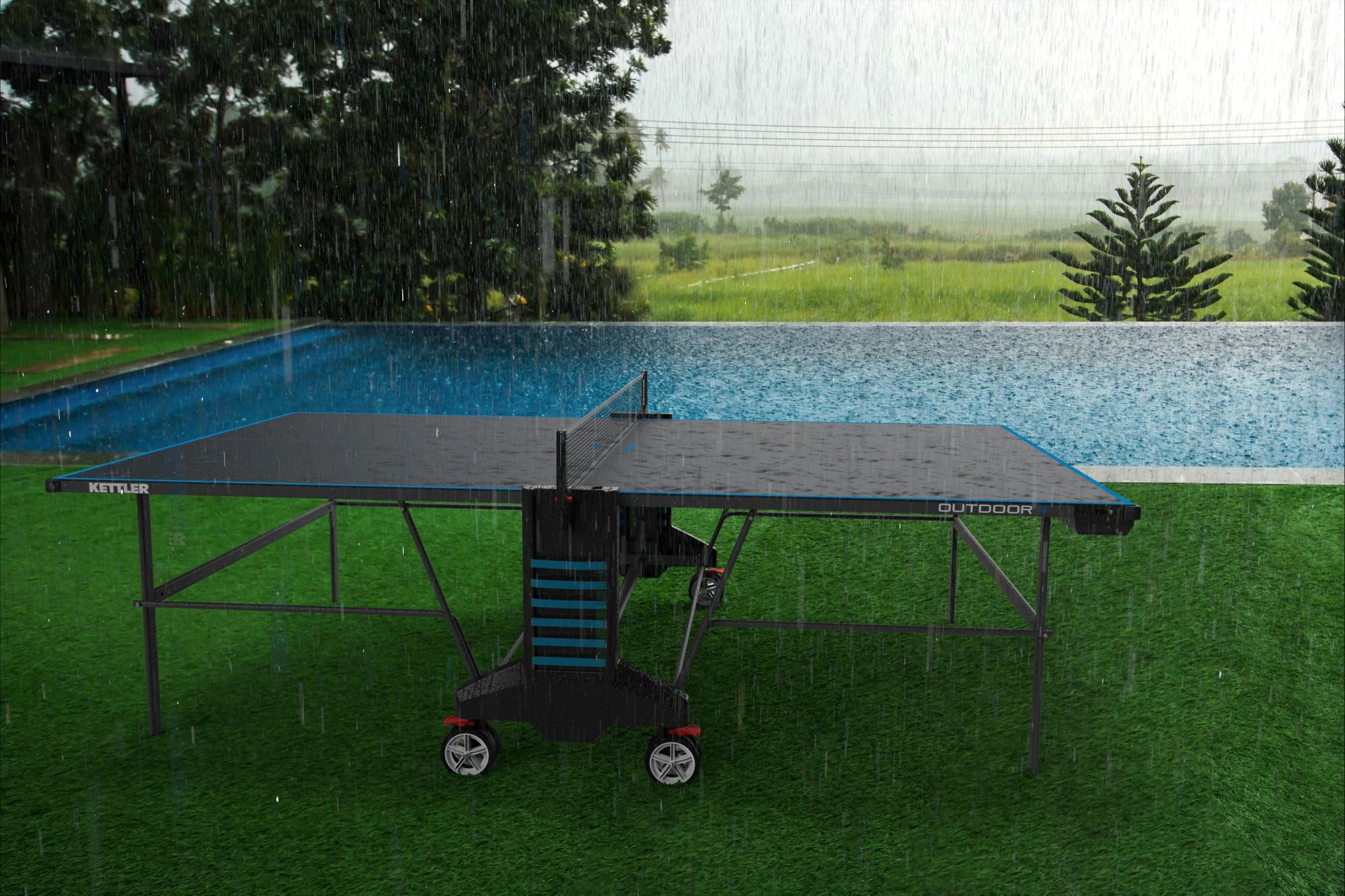 Kettler Outdoor 4 Table Tennis Table Bundle product image