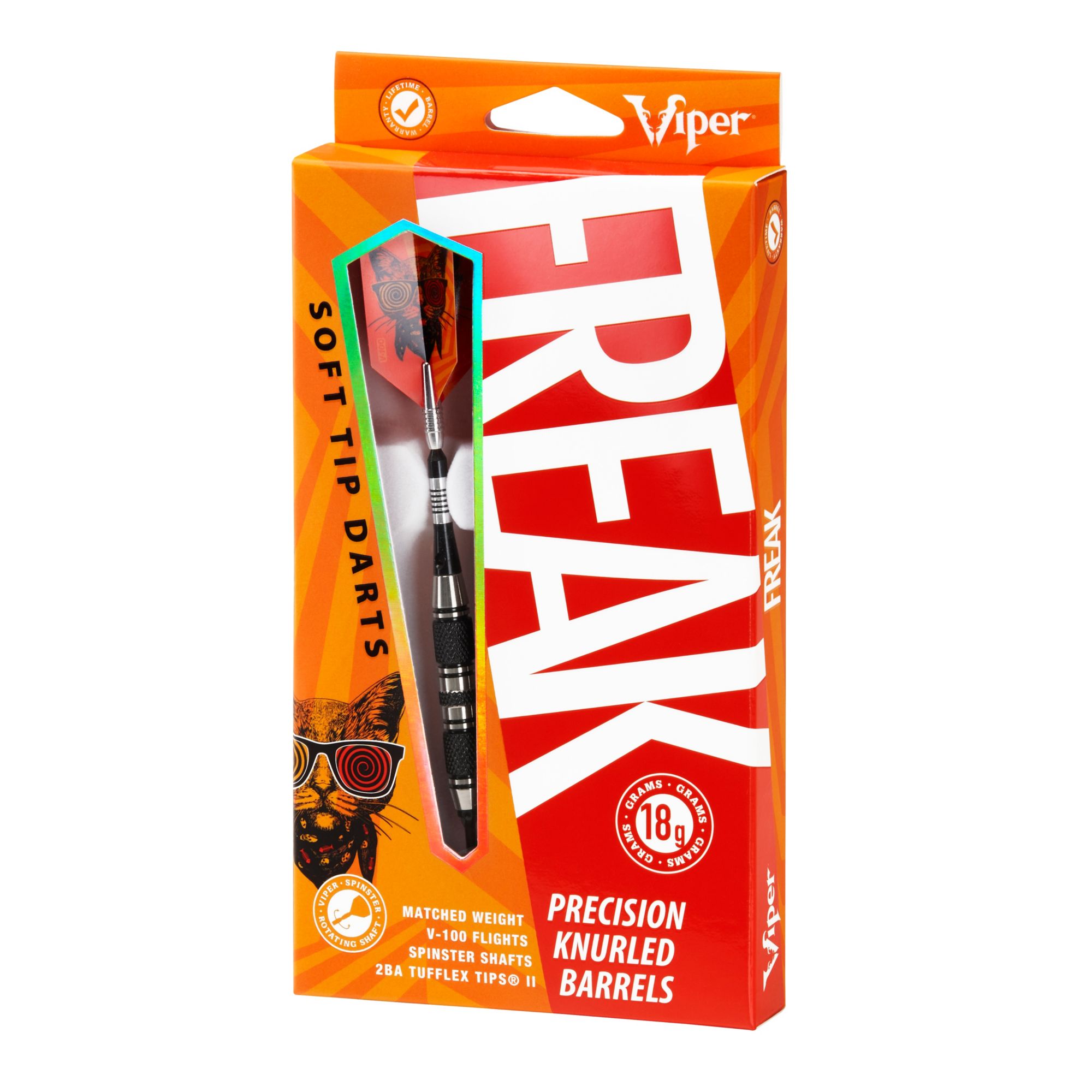 Viper Freak 18g Knurled and Shark Fin Barrel Soft Tip Darts product image