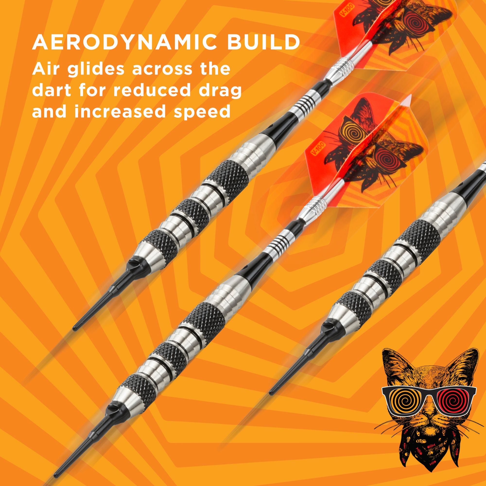 Viper Freak 18g Knurled and Shark Fin Barrel Soft Tip Darts product image