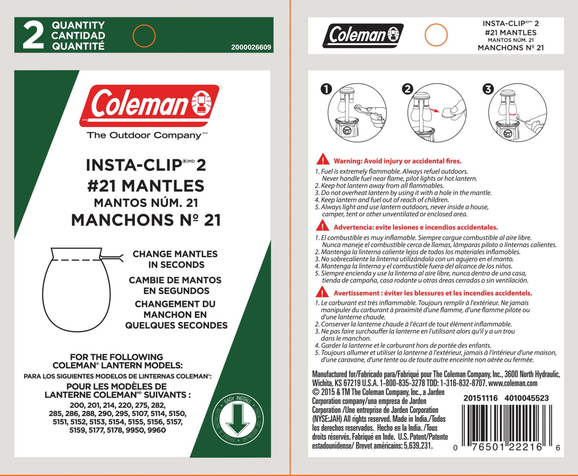 Coleman Mantle Sock Instaclip Tab 2-Pack product image