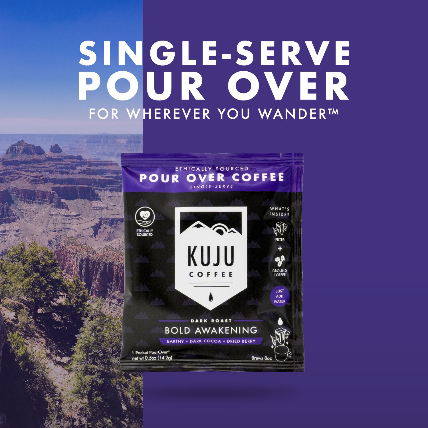 KUJU Coffee Bold Awakening Dark Roast Single-Serve Pour Over Coffee product image