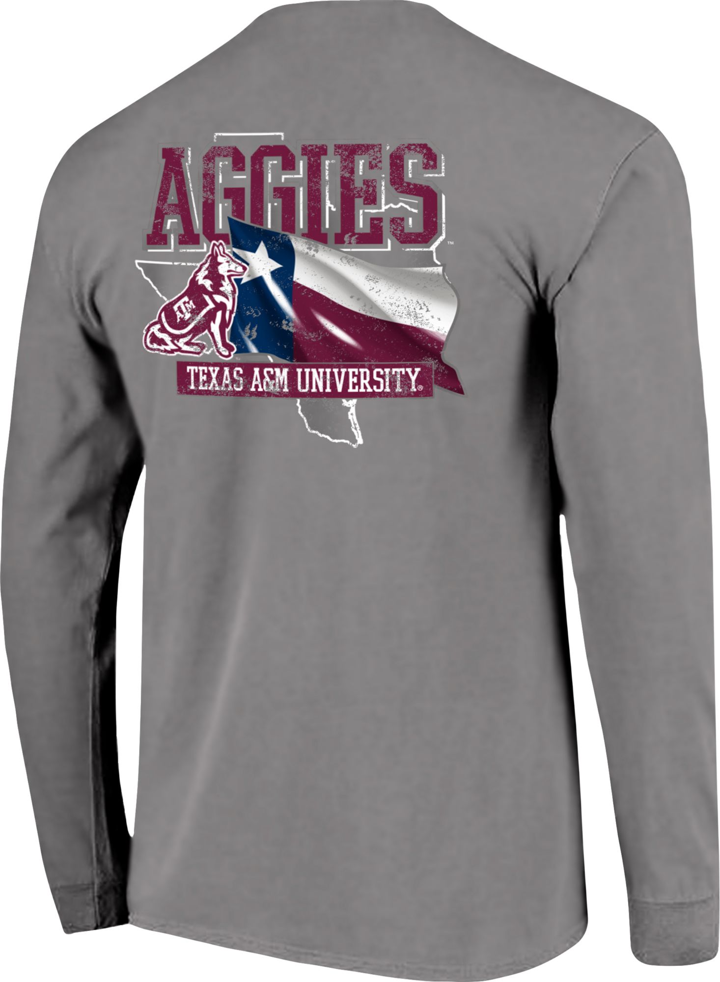 Image One Men's Texas A&M Aggies Grey Hyperlocal Long Sleeve T-Shirt product image