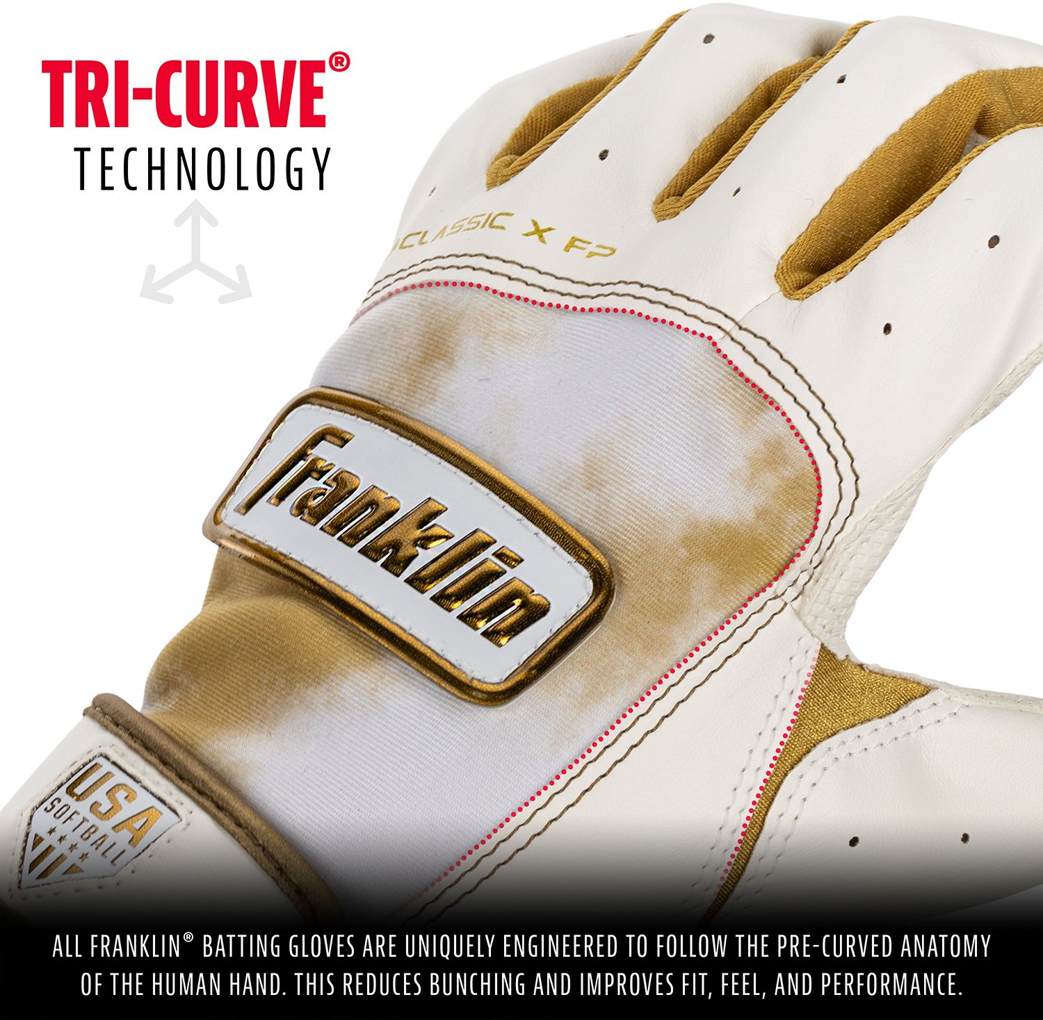 Franklin Girls' USA Classic Softball Batting Gloves product image