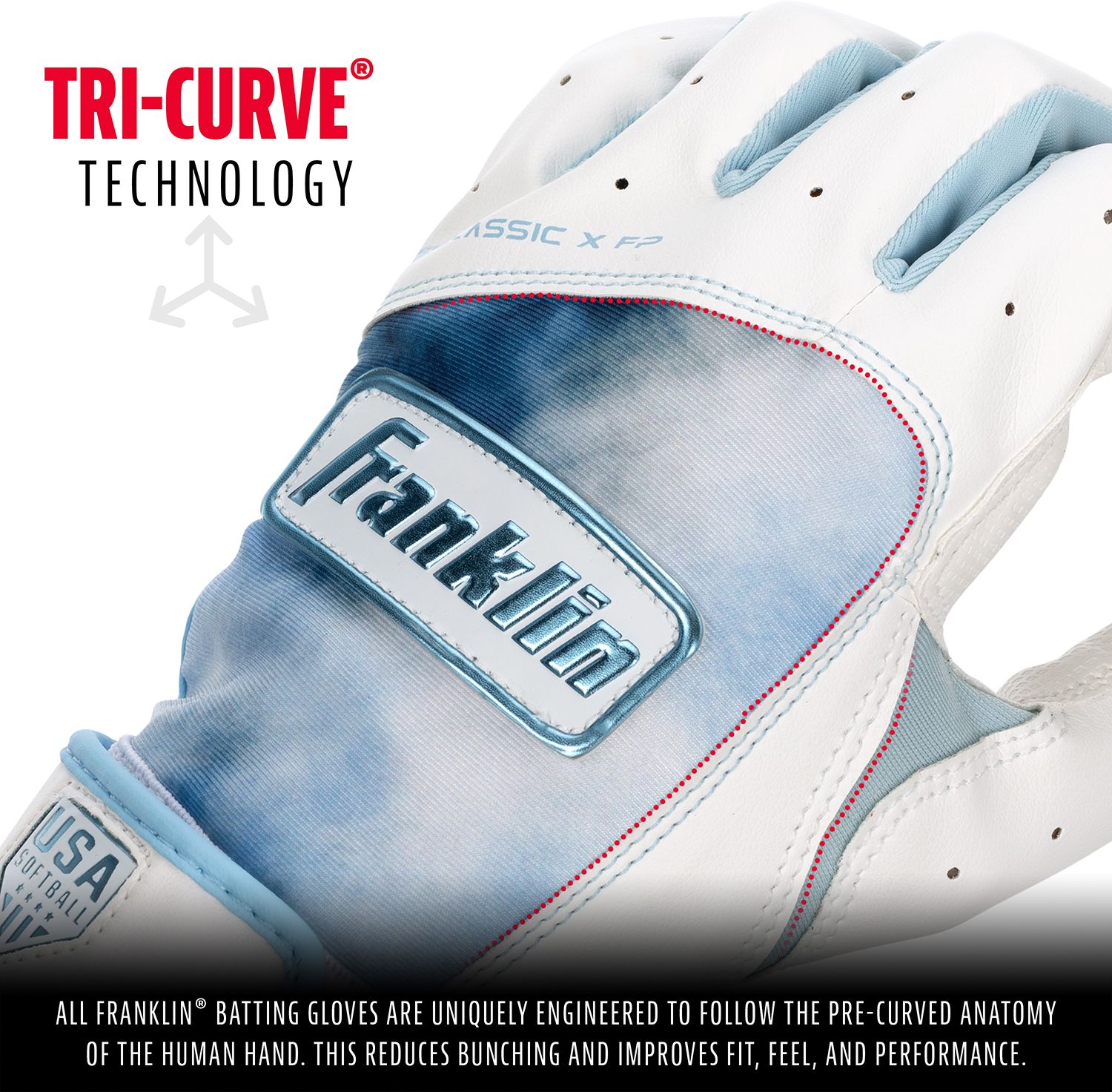 Franklin Girls' USA Classic Softball Batting Gloves product image