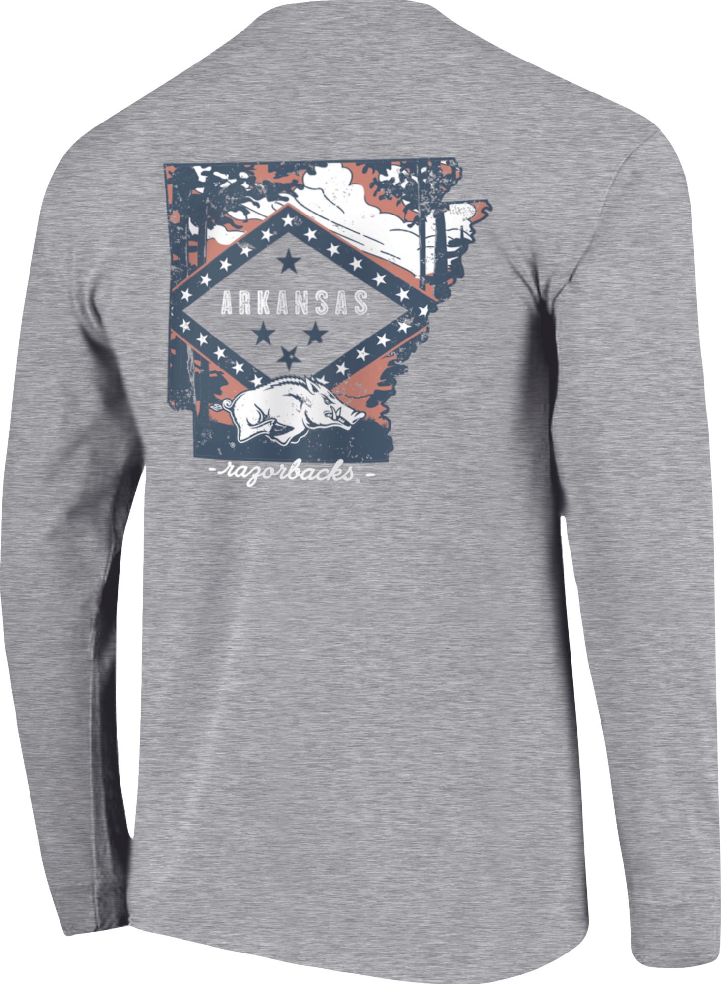 Image One Men's Arkansas Razorbacks Grey Hyperlocal Long Sleeve T-Shirt product image