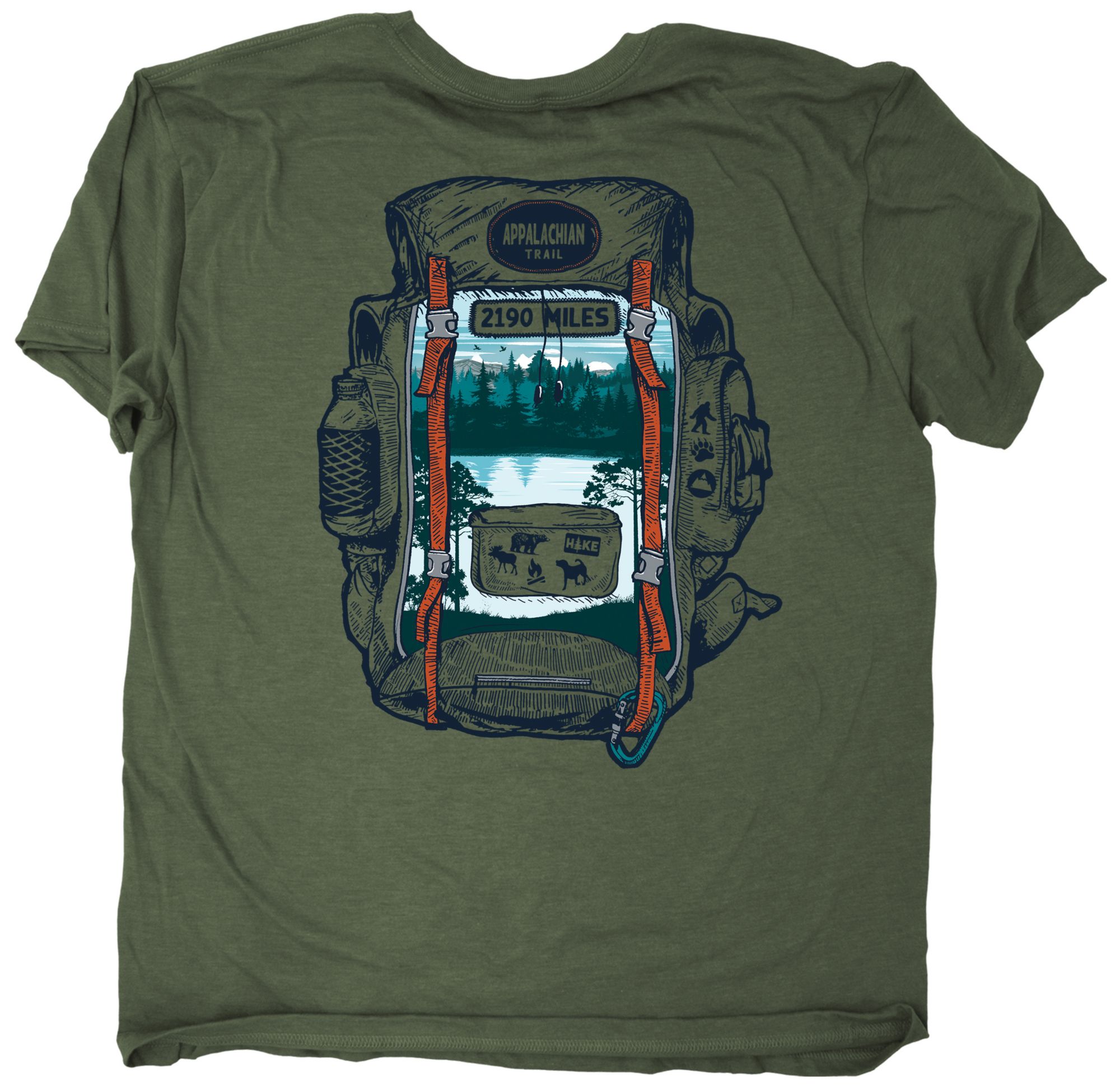 The Duck Company Adult Appalachian Trail Green Backpack T-Shirt product image