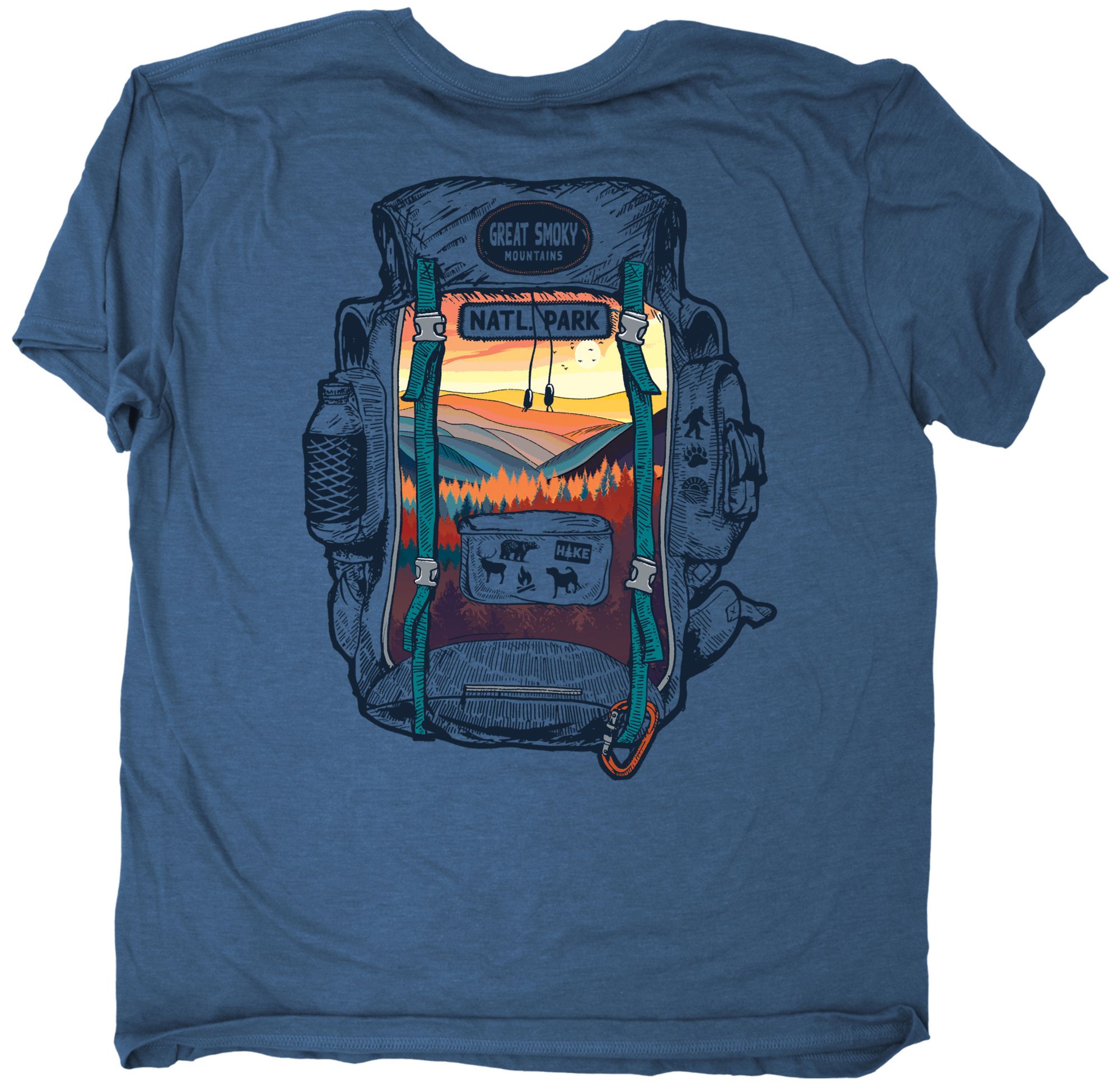 The Duck Company Adult Smokey Mountain Green Backpack T-Shirt product image