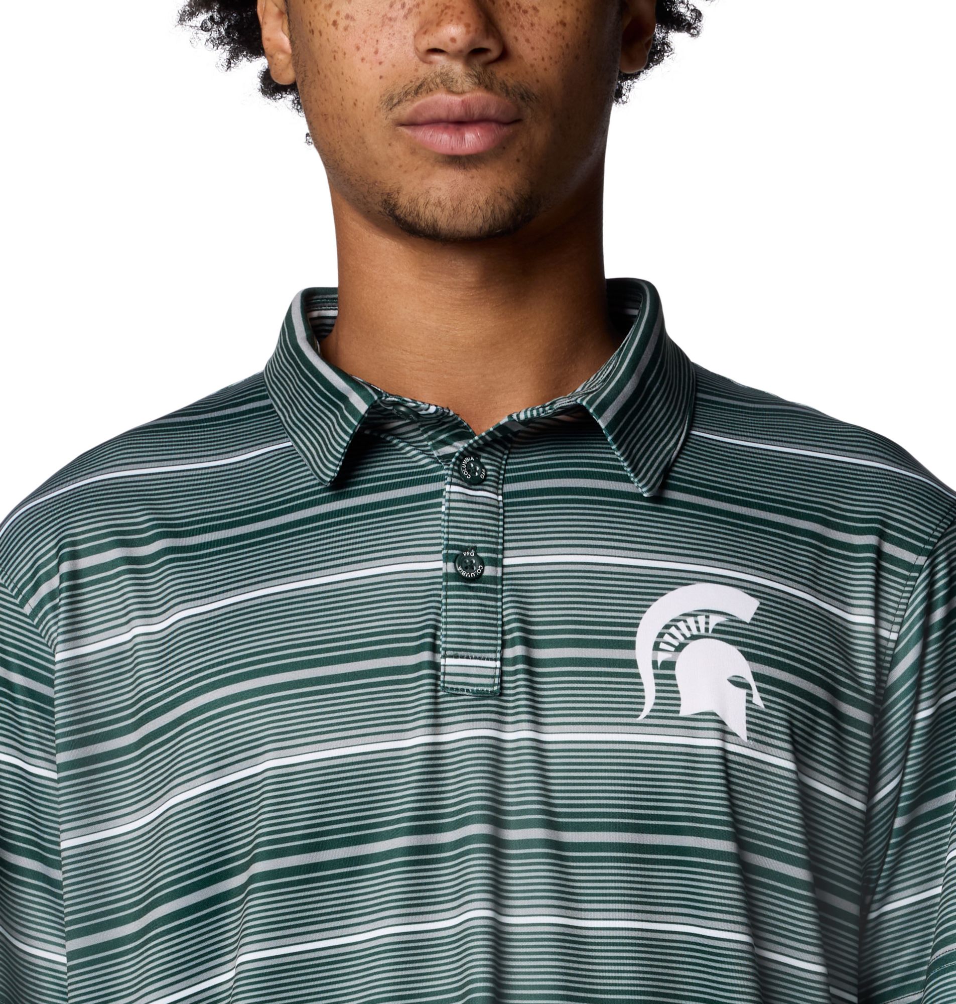 Columbia Men's Michigan State Spartans Spruce Super Terminal Tackle Polo product image