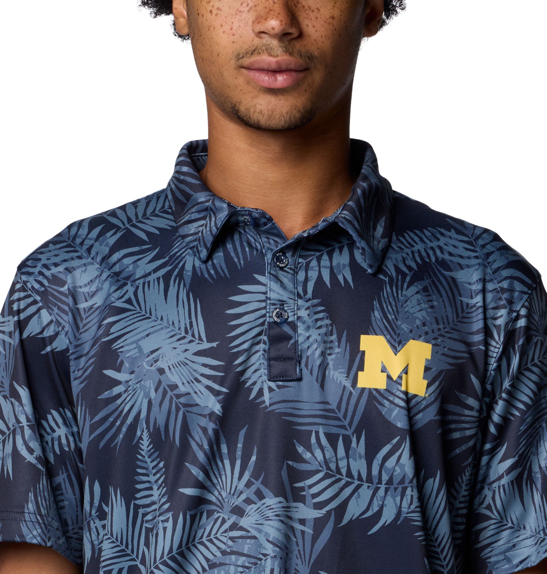 Columbia Men's Michigan Wolverines Collegiate Navy Super Terminal Tackle Polo product image