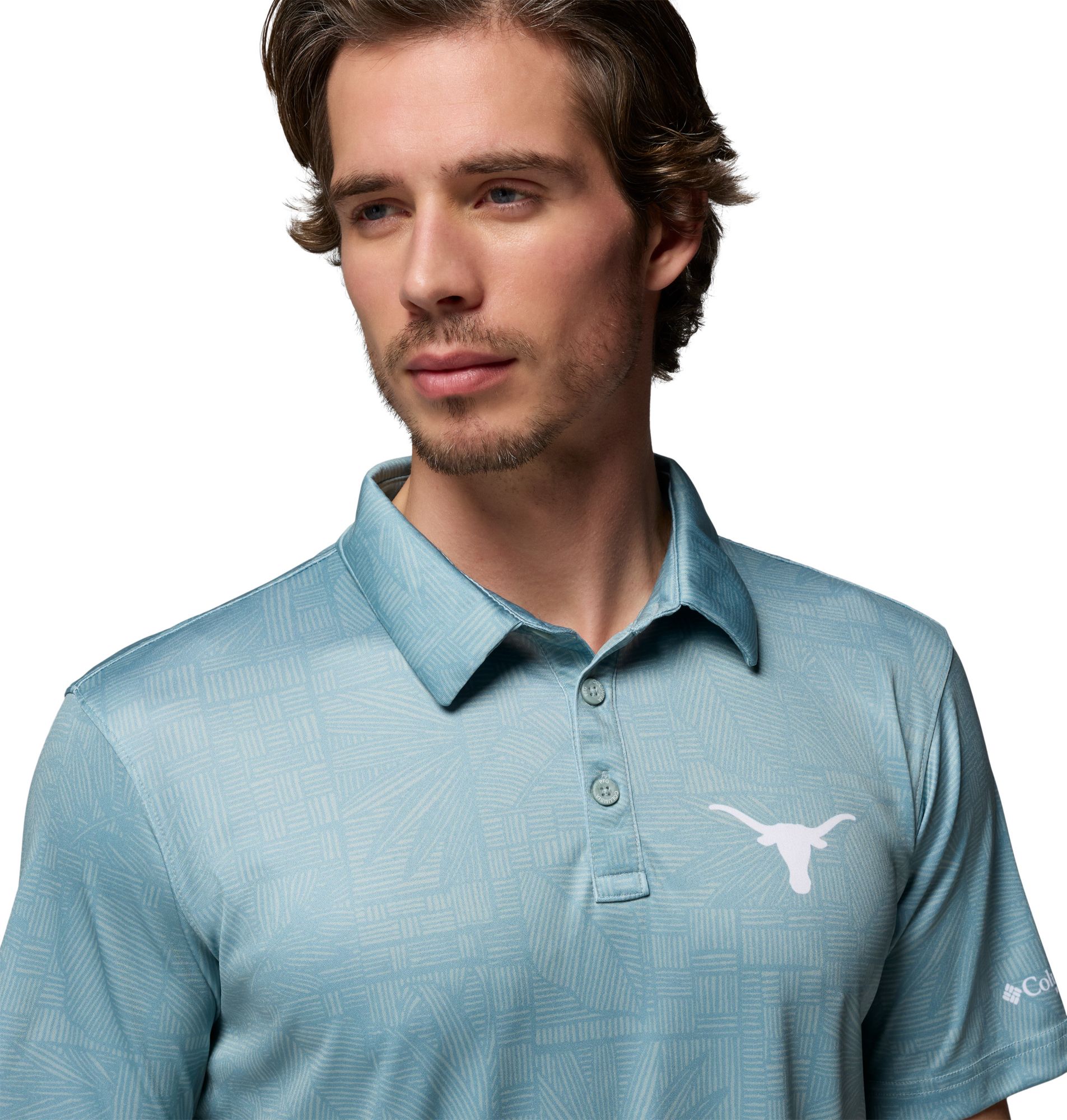 Columbia Men's Texas Longhorns Crushed Blue Super Terminal Tackle Polo product image