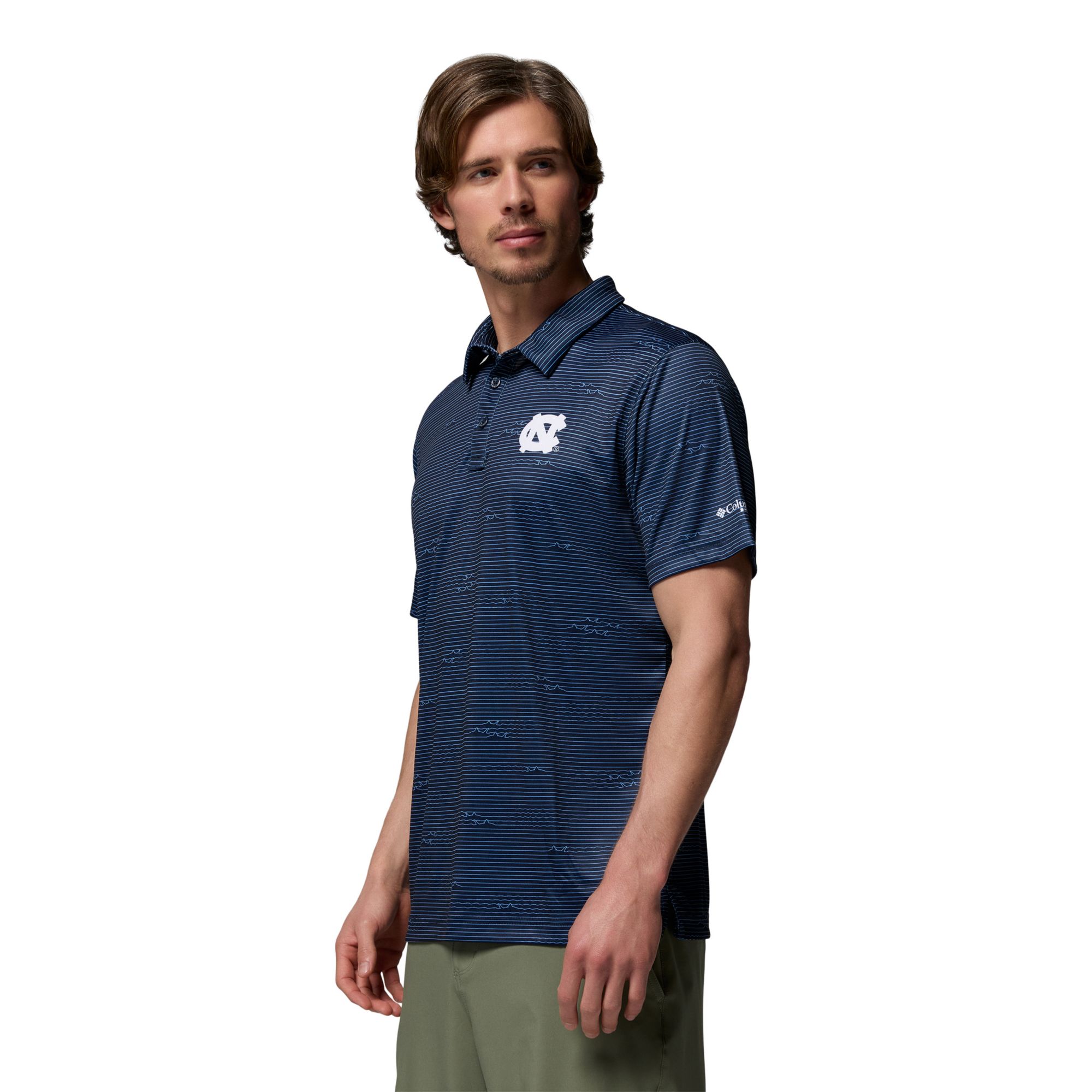 Columbia Men's North Carolina Tar Heels Navy Super Terminal Tackle Polo product image
