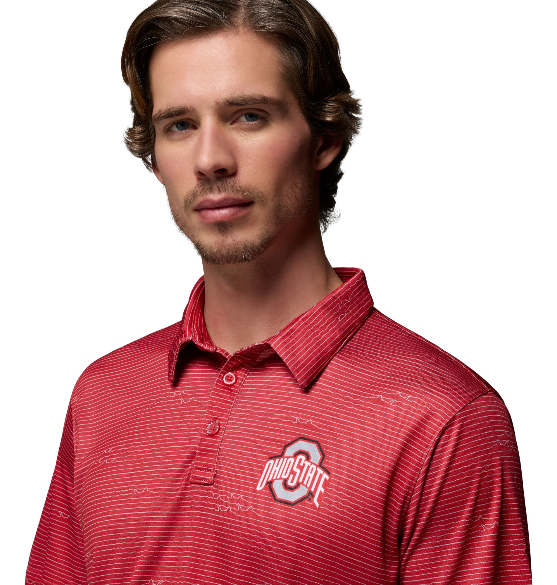 Columbia Men's Ohio State Buckeyes Red Super Terminal Tackle Polo product image