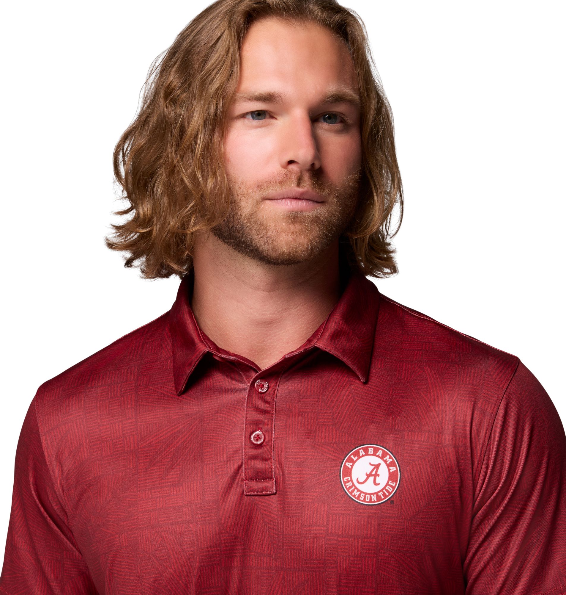 Columbia Men's Alabama Crimson Tide Red Velvet Super Terminal Tackle Polo product image